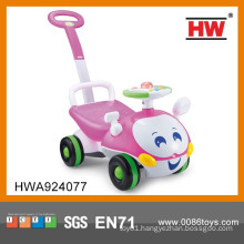 New Design Pink Color Baby Ride On Cars With Push Handle With Light & Music